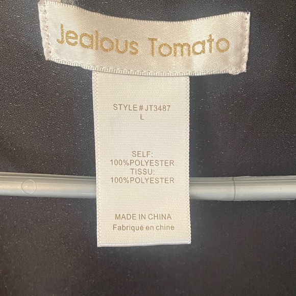 Jealous Tomato Elegant Black V-Neck Blouse - Picture 2 of 3